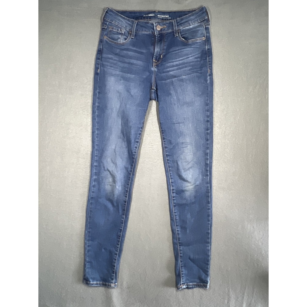 Old Navy Rockstar Mid-Rise Skinny Jeans Women's Size 4 Regular Dark Wash Stretch
